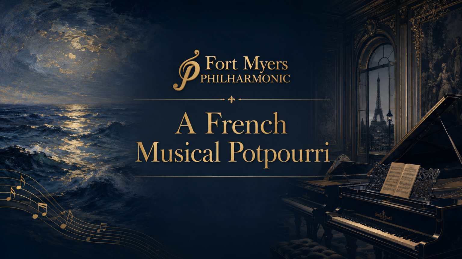 A French Musical Potpourri concert artwork for the Fort Myers Philharmonic