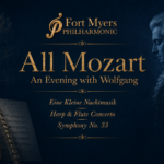 An Evening with Wolfgang Mozart concert artwork for the Fort Myers Philharmonic