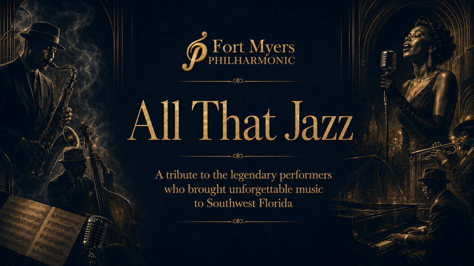 All That Jazz concert artwork for the Fort Myers Philharmonic