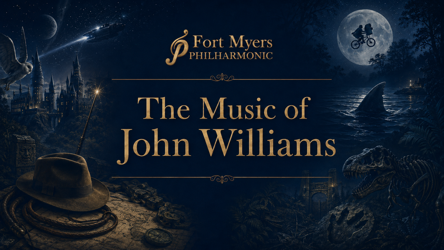 The Music of John Williams concert artwork for the Fort Myers Philharmonic